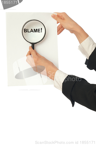 Image of person is blame