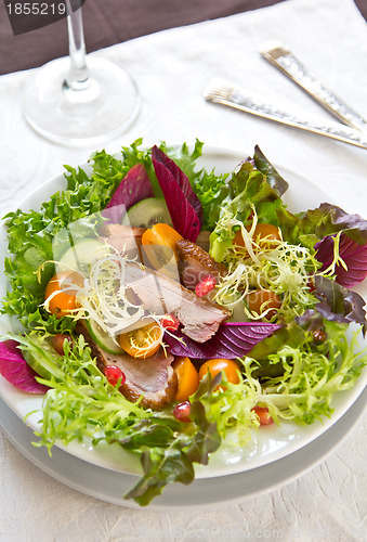 Image of Smoked duck with pomegranate salad