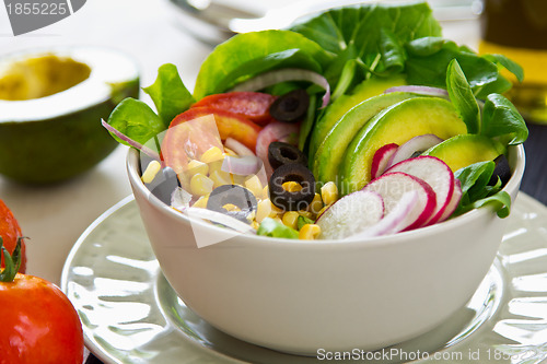 Image of Avocado with sweet corn salad