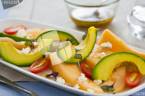 Image of Avocado with Melon and Feta salad
