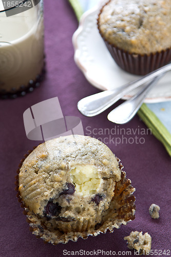 Image of Blueberry muffin with cream cheese 