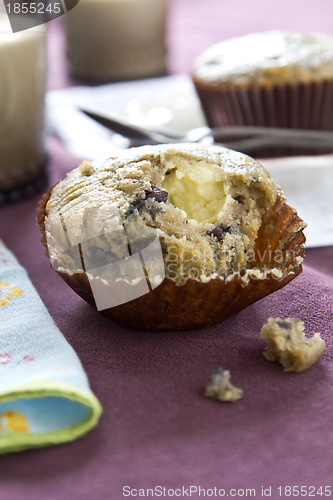 Image of Blueberry muffin with cream cheese 