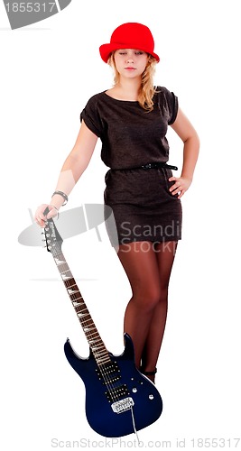 Image of Attractive girl with guitar