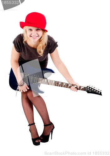 Image of Attractive girl with guitar
