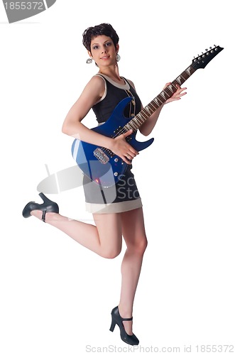 Image of Attractive girl with guitar