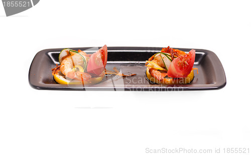 Image of colorful  prawn shrimps appetizer snack