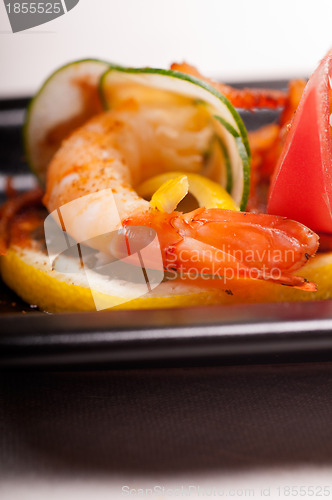 Image of colorful  prawn shrimps appetizer snack