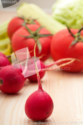 Image of fresh raddish and vegetables