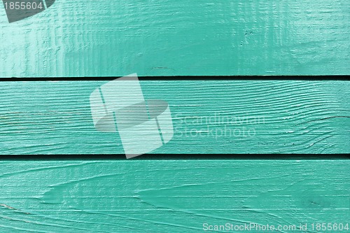 Image of Fragment of wooden turquoise fence