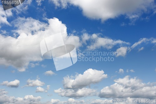 Image of White clouds on blue sky