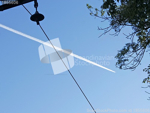 Image of Track aircraft in blue sky