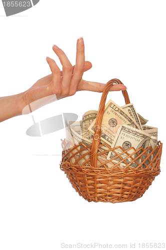 Image of basket with money