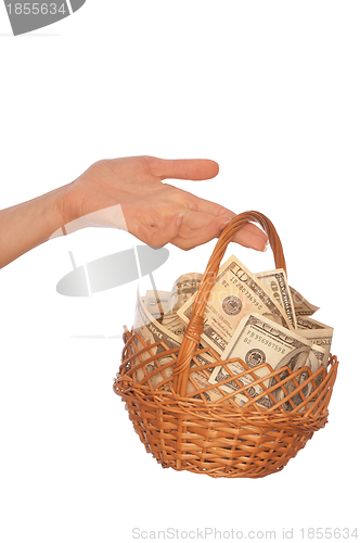 Image of basket with money