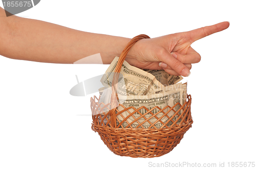 Image of basket with money