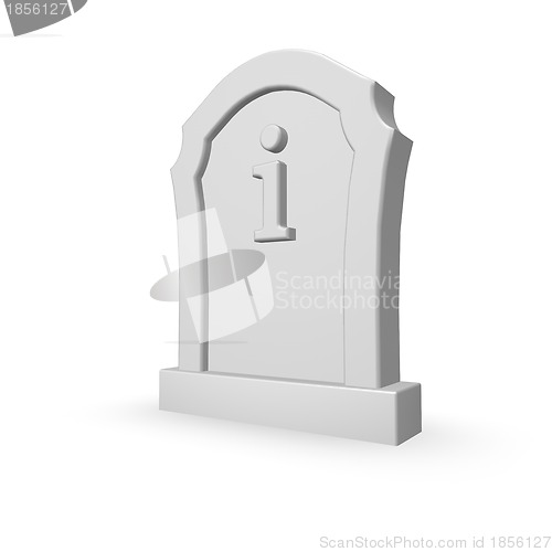 Image of gravestone with letter i