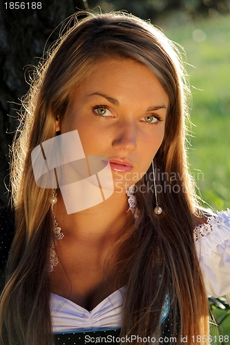 Image of Bavarian Girl in soft light