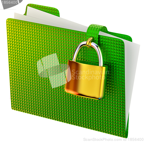 Image of green folder with lock