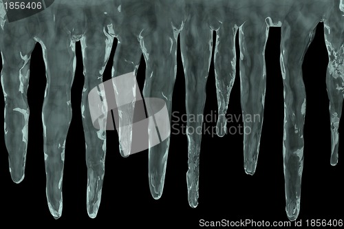 Image of icicles on black