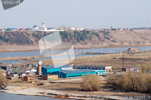 Image of View at Abalak Znamensky monastery and fish plant