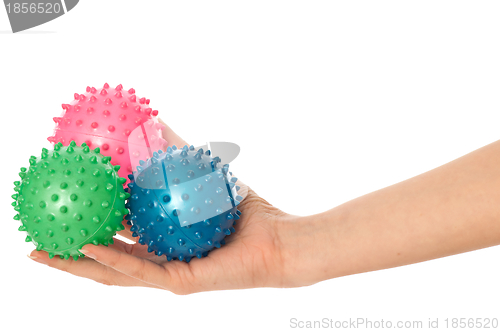 Image of three colored massage balls