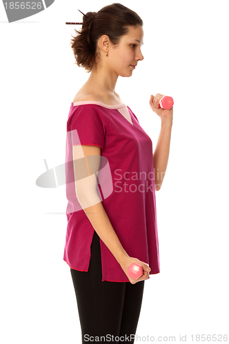 Image of exercises using dumbbells