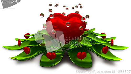 Image of flower from hearts and leaves