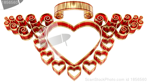 Image of beautiful twisted frame with hearts and curls