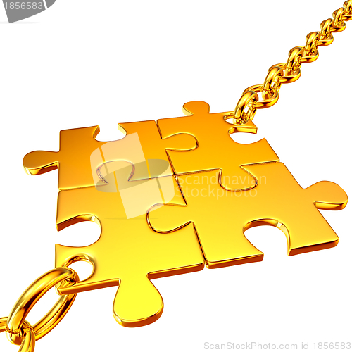 Image of Gold chains with the collected puzzles