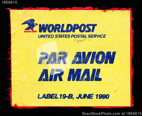 Image of Stamp printed in US shows worldpost airmail