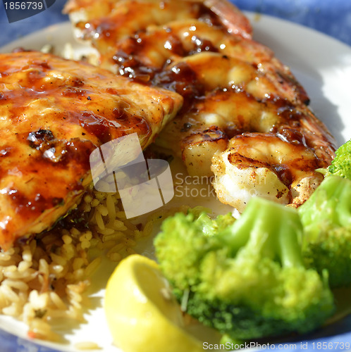 Image of Maple Glaze Salmon And Shrimps