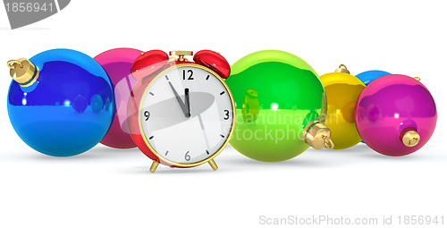 Image of clock with balls