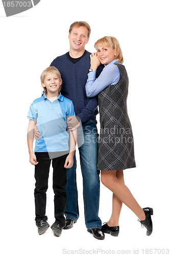 Image of Happy family. Father, mother and boy