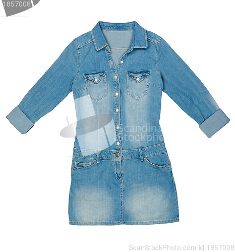 Image of Womens blue denim dress