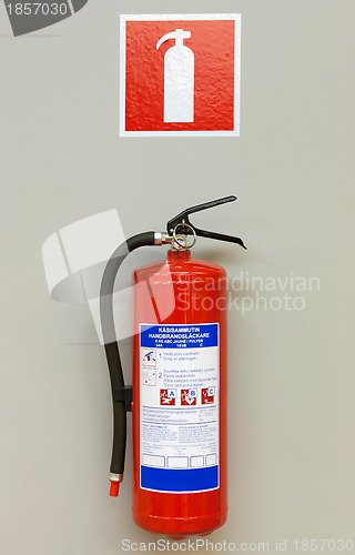 Image of Red fire extinguisher