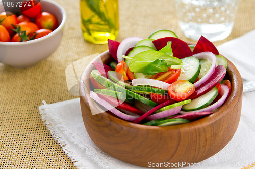 Image of Beetroot with cucumber and tomato salad