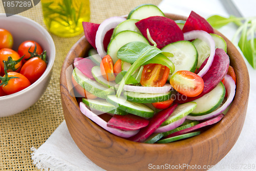 Image of Beetroot with cucumber and tomato salad