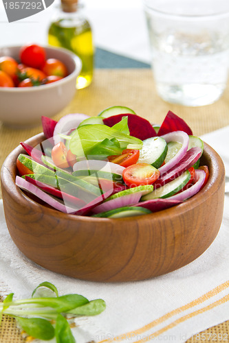 Image of Beetroot with cucumber and tomato salad