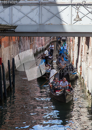 Image of Row of Gondolas