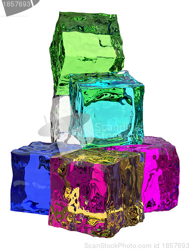 Image of Different colored cube jellies