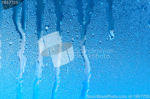 Image of raindrops on the window after rain