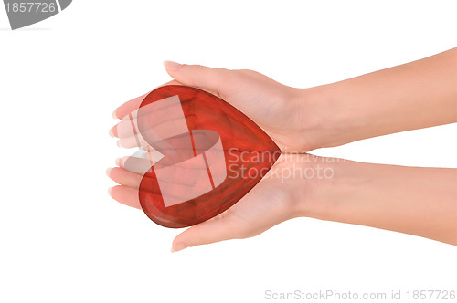 Image of red heart in the hand