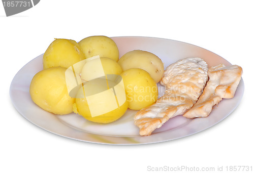 Image of potato and meat on the plate