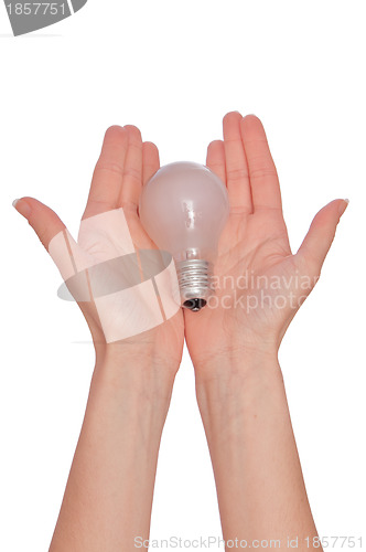 Image of lamp in the woman's hand