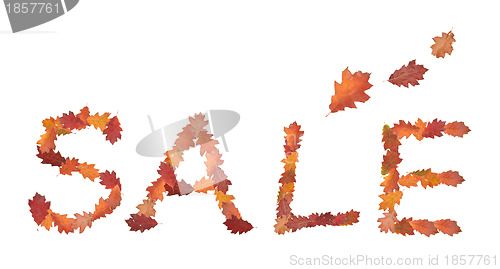 Image of autumn season word sale as a price tag