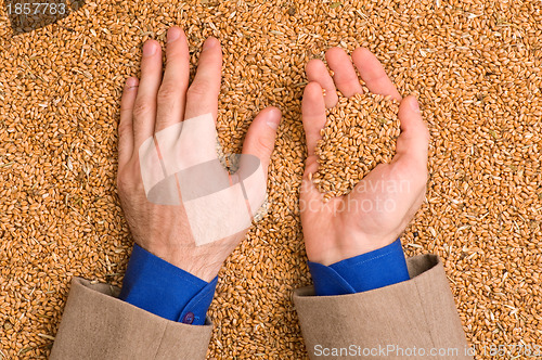 Image of businessman holding a symbol of wealth