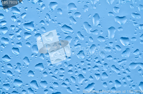 Image of raindrops on the window after rain