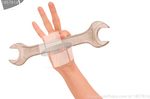 Image of big spanner in the hand