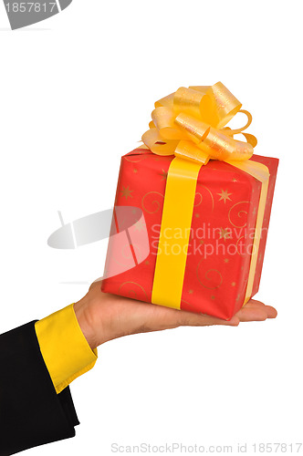 Image of Red box with yellow bow