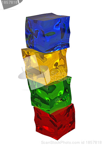 Image of Different colored cube jellies