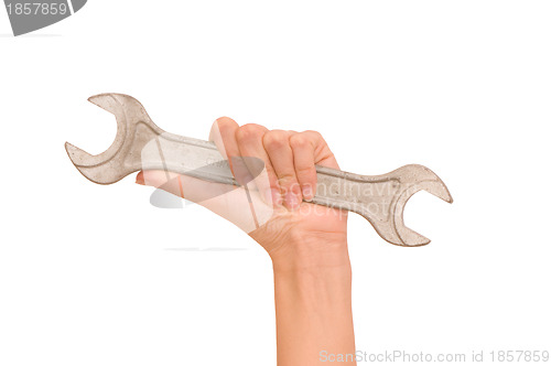 Image of big spanner in the hand